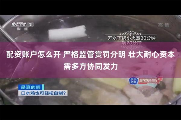 配资账户怎么开 严格监管赏罚分明 壮大耐心资本需多方协同发力