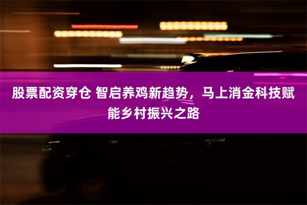 股票配资穿仓 智启养鸡新趋势，马上消金科技赋能乡村振兴之路