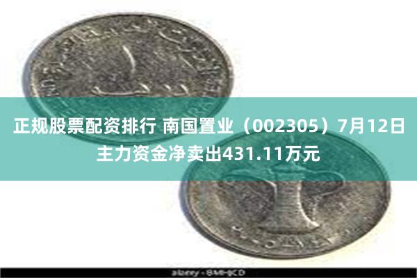 正规股票配资排行 南国置业（002305）7月12日主力资金净卖出431.11万元